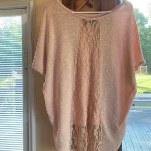 Blush pink lace back